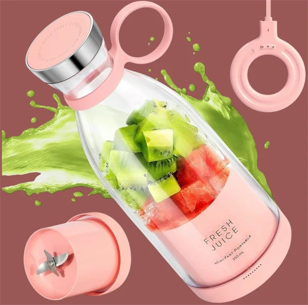 Elektryczny Kubek-Blender 6 Ostrzy USB – Sokowirówka Przenośna do Owoców, Mleka i Koktajli